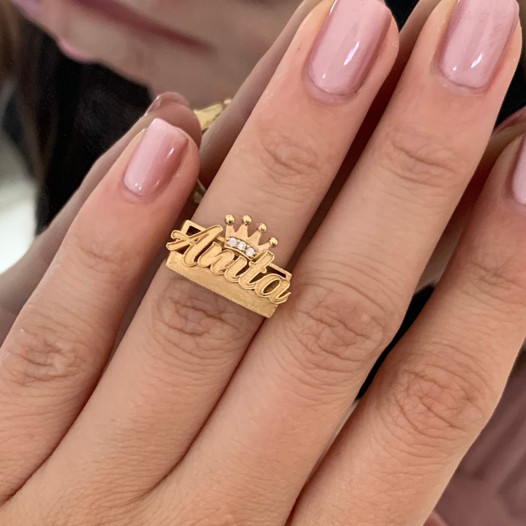 Anillo de Nombre con Base Mate