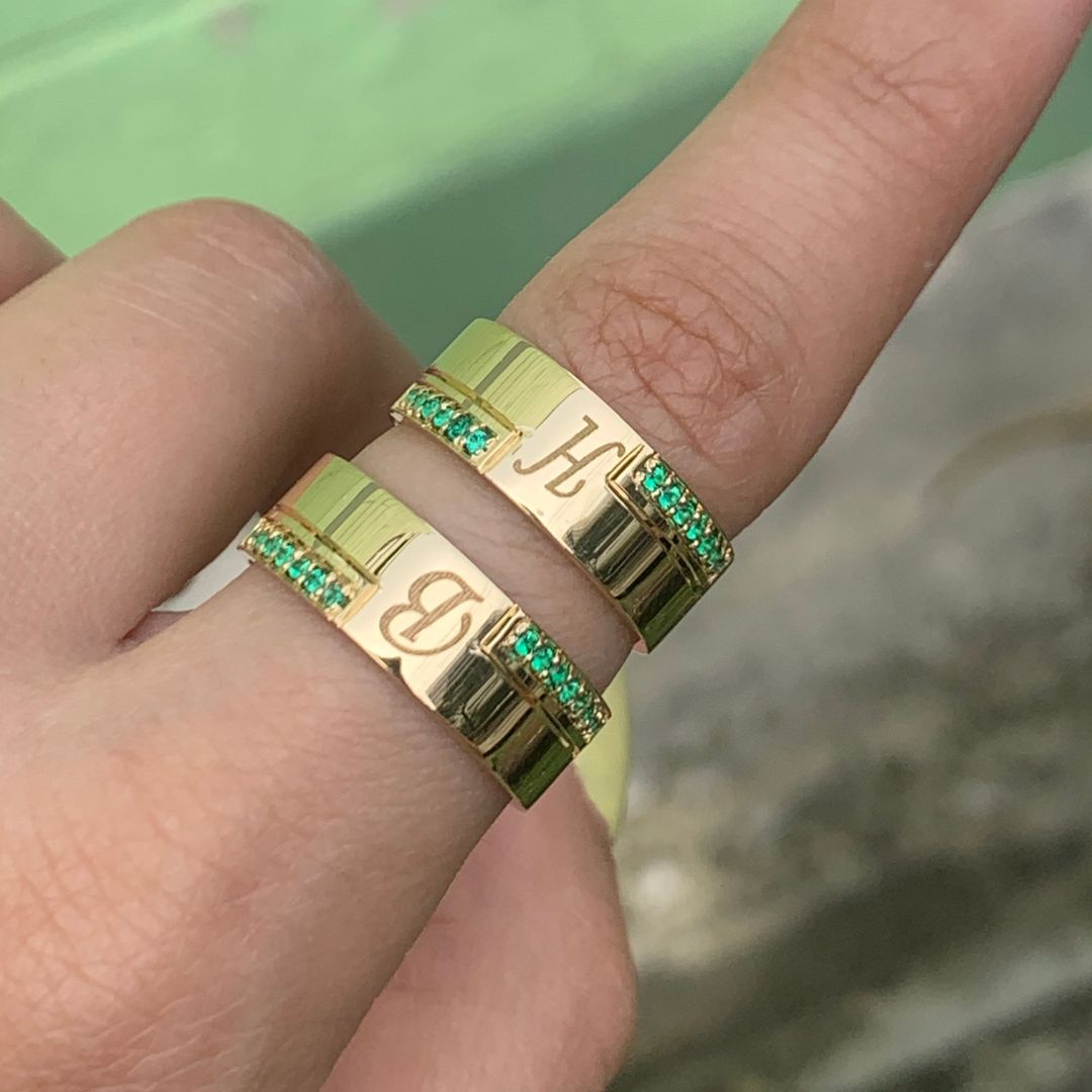 Anillo Matrimonio Circones o Esmeralda