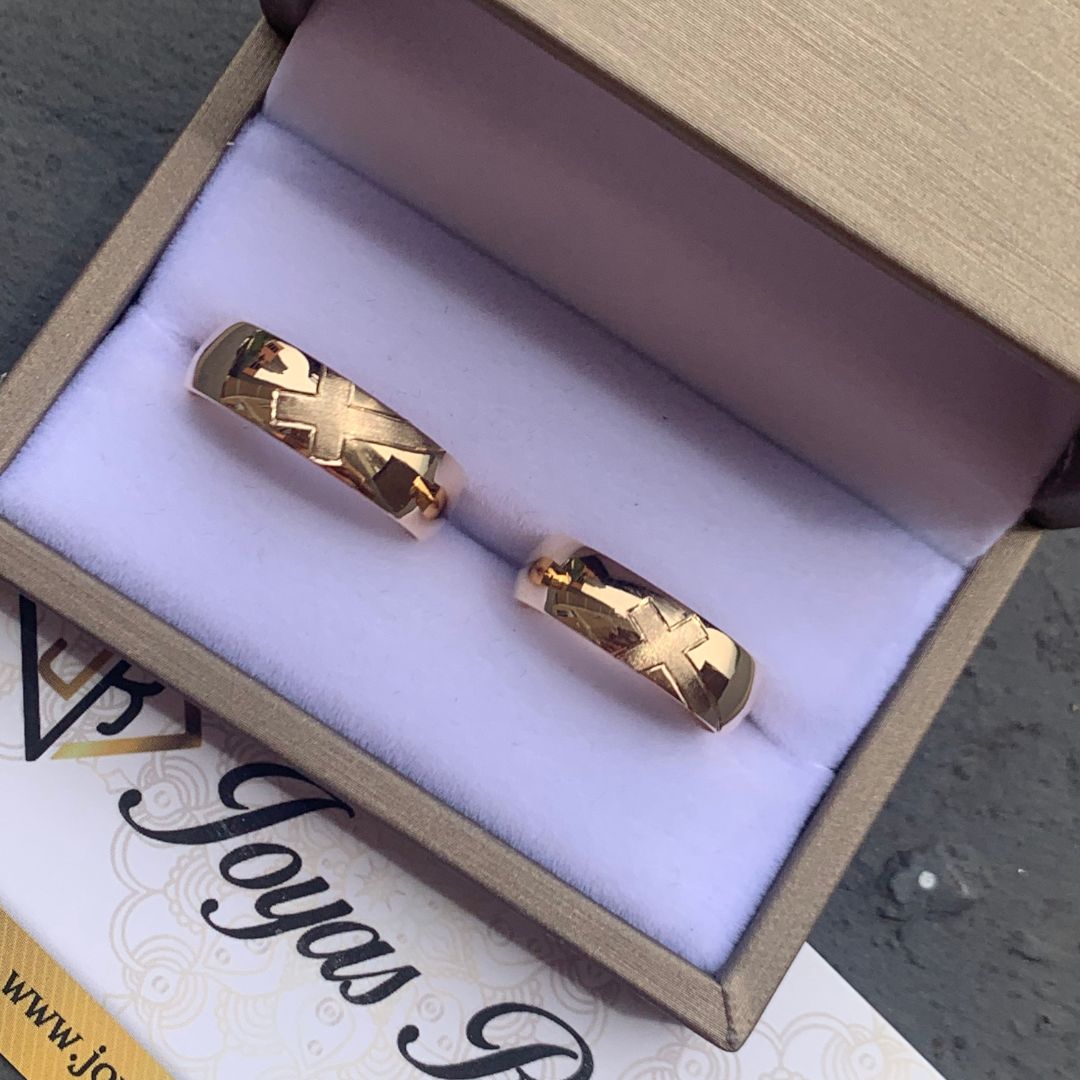 Anillos Matrimonio Cruz Grabada