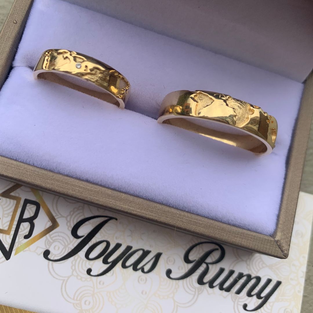 Anillos Matrimonio Mapa Grabado